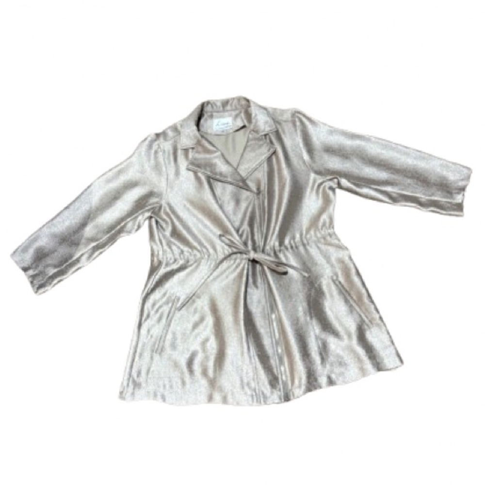 Champagne Metallic Statement Anorak Jacket L, Linea by Louis Dell Olio